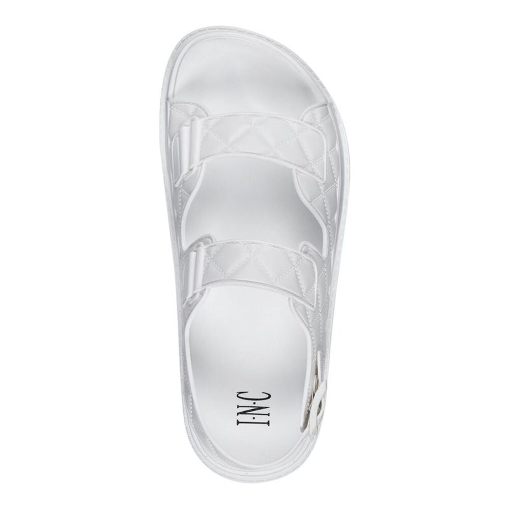 INC Womens White Adjustable Quilted Liyana Round Toe Buckle Slingback Sandal 7 M